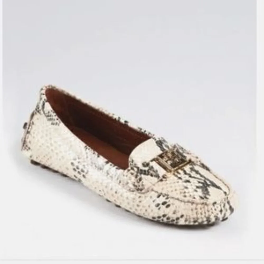 Tory Burch Woman's Shoes | Snake Print | Kendrick Driving Loafer | Size 8 - Picture 2 of 5